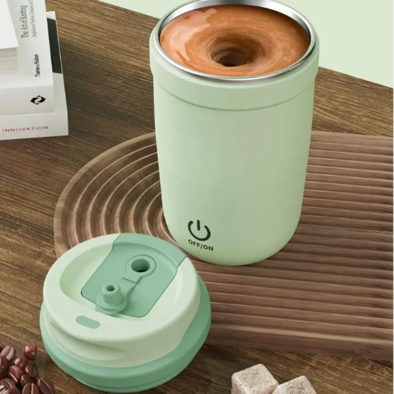 Automatic Stirring Coffee Cup, 1 Count USB Rechargeable Electric Stirring Cup, Magnetic Stirring Cup for Coffee, Milk, Cocoa, Home Office Travel Use