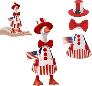 7-Inch Desktop Goose "Independence Day" Set — A charming collection of American flag-themed accessories, meticulously crafted by Uncle Sam Costumes specifically for Desktop Goose enthusiasts. (Goose not included.)