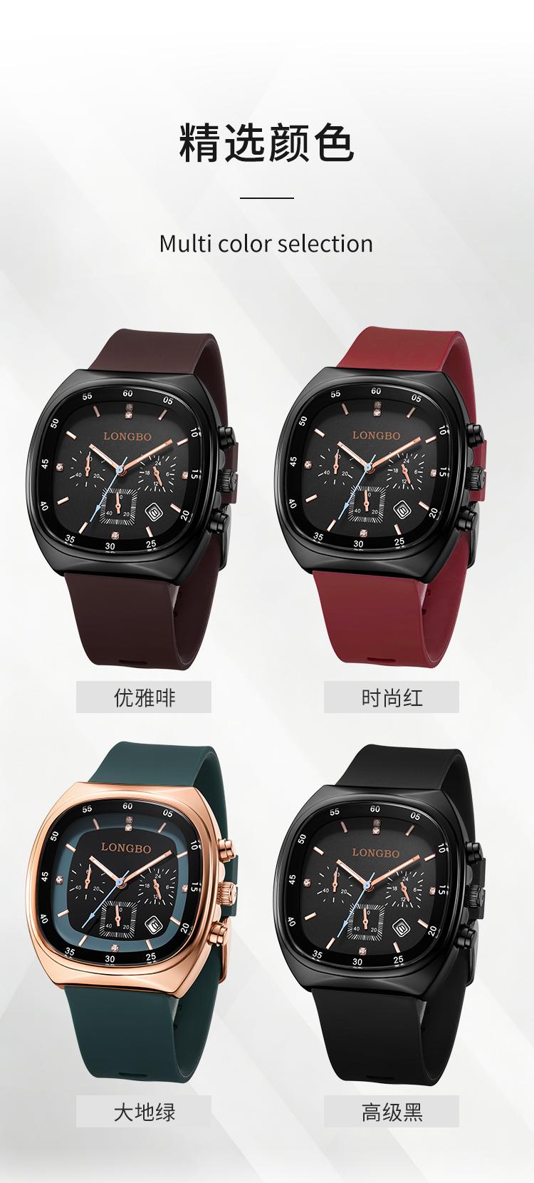Fashionable Analog Watch, Sporty Waterproof Modern Unisex Open-Face Wristwatch - Luminous Display, Silicone Strap, Adjustable for Daily Wear, Automatic Mechanical with Necklace Bust Jewelry Set for Outdoor Use, Sporty Waterproof Watch detail 14