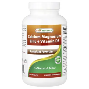 Best Naturals Calcium Magnesium Zinc + Vitamin D3, 300 Tablets
