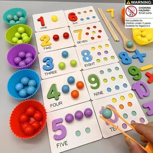 Wooden Counting Beads Math Toy for Kids Aged 3-5 Years, Montessori Educational Learning Tool, Math Learning Tools, Perfect Gift for Christmas & Birthdays
