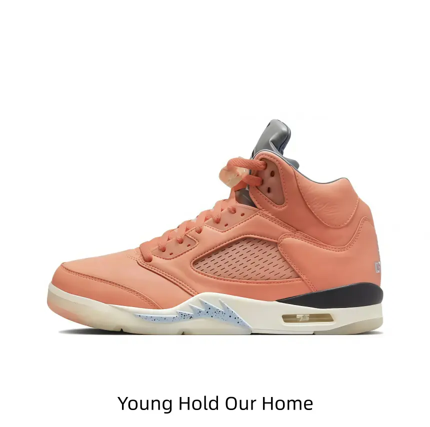 Coral Orange Color Block High Top Trainers, Serrated Shark Tooth Sole, Shock Absorbing Sole Unisex Casual Street Sneakers