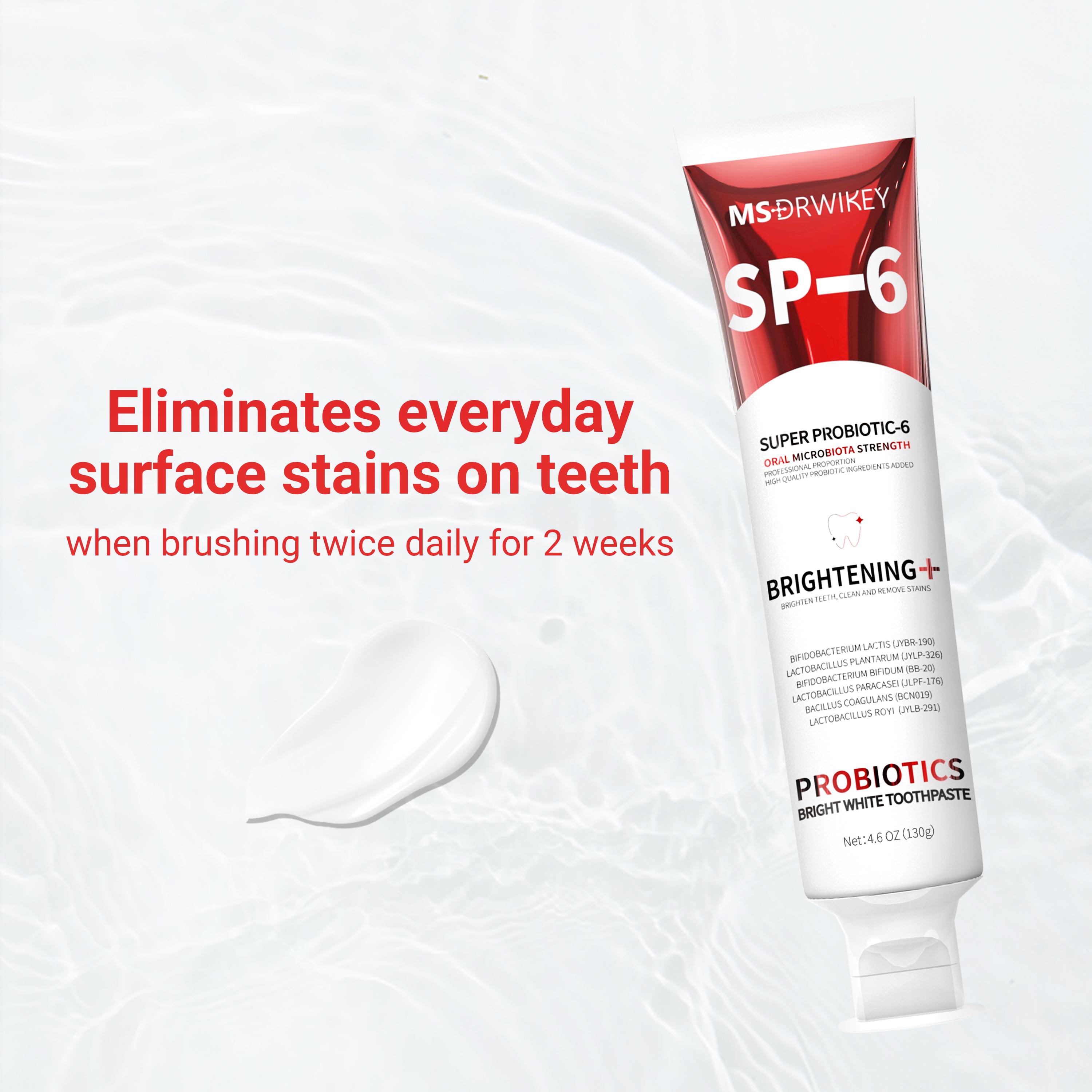 MSDRWIKEY SP-6 Probiotic Fresh Breath Toothpaste Set - 130g x 3 | Enamel Repair, Long-Lasting Freshness, Oral Care