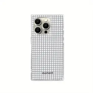 Fashionable square design with small plaid pattern and drop-proof shockproof all-inclusive mobile phone case for iPhone 16pro Max/16pro/16plus/16/15/14/13/12.Cute and fashionable Halloween, Valentine's Day and Christmas gifts.