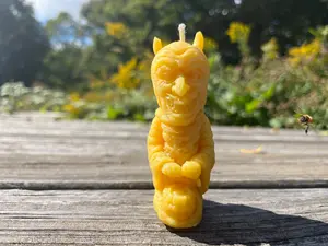 All Natural Beeswax Little Devil Halloween Candle - Artisanal All Natural Candles, Spooky Home Decoration, Room Decor Accent