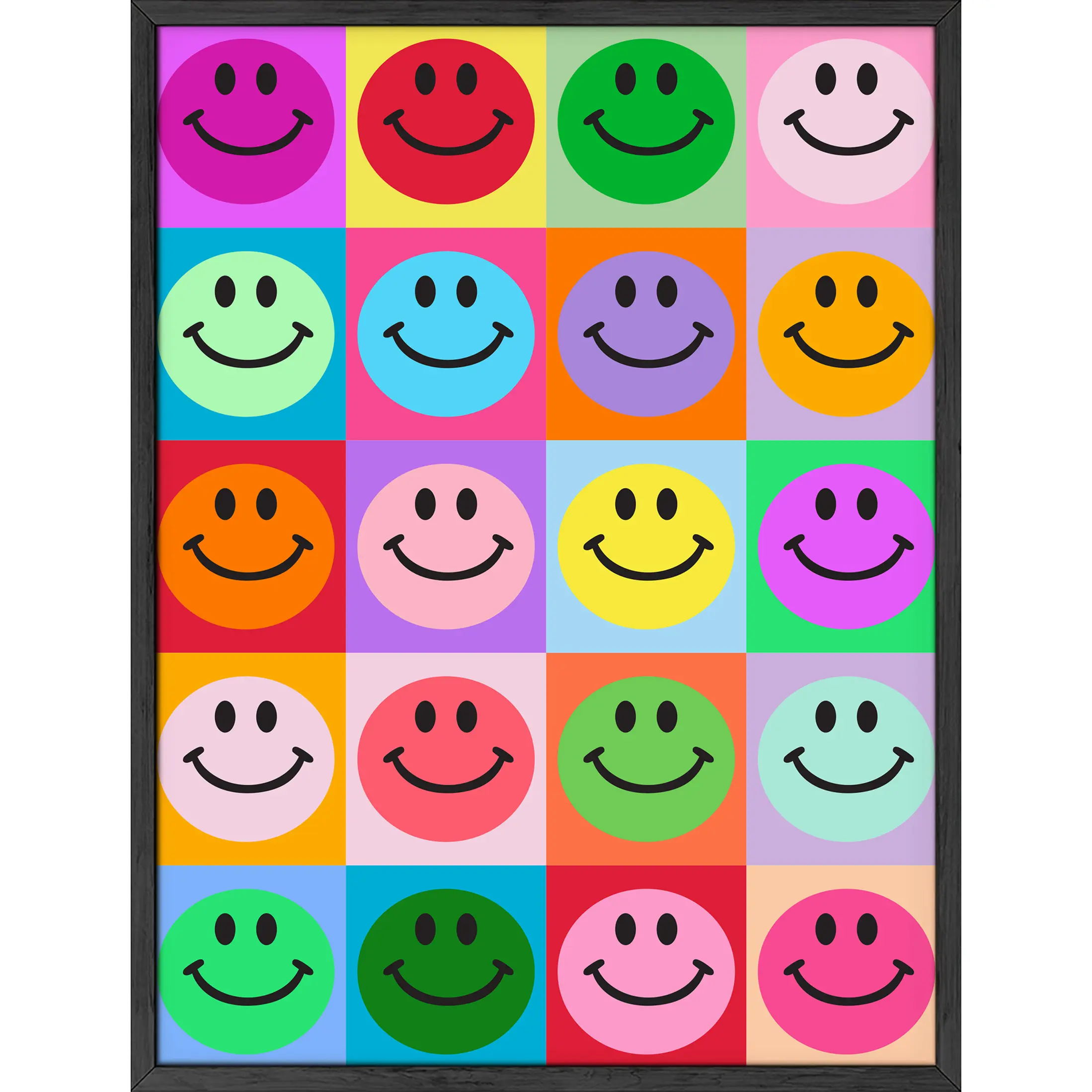 Multi-colored Smileys Poster - Artistic Wall Decor Print for Room Aesthetic and Vibe