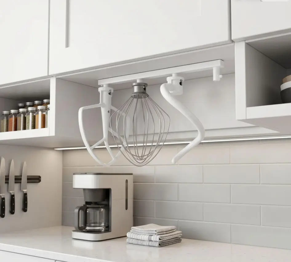 Slide Out KitchenAid Attachment Holder for 4 Mixer Attachments