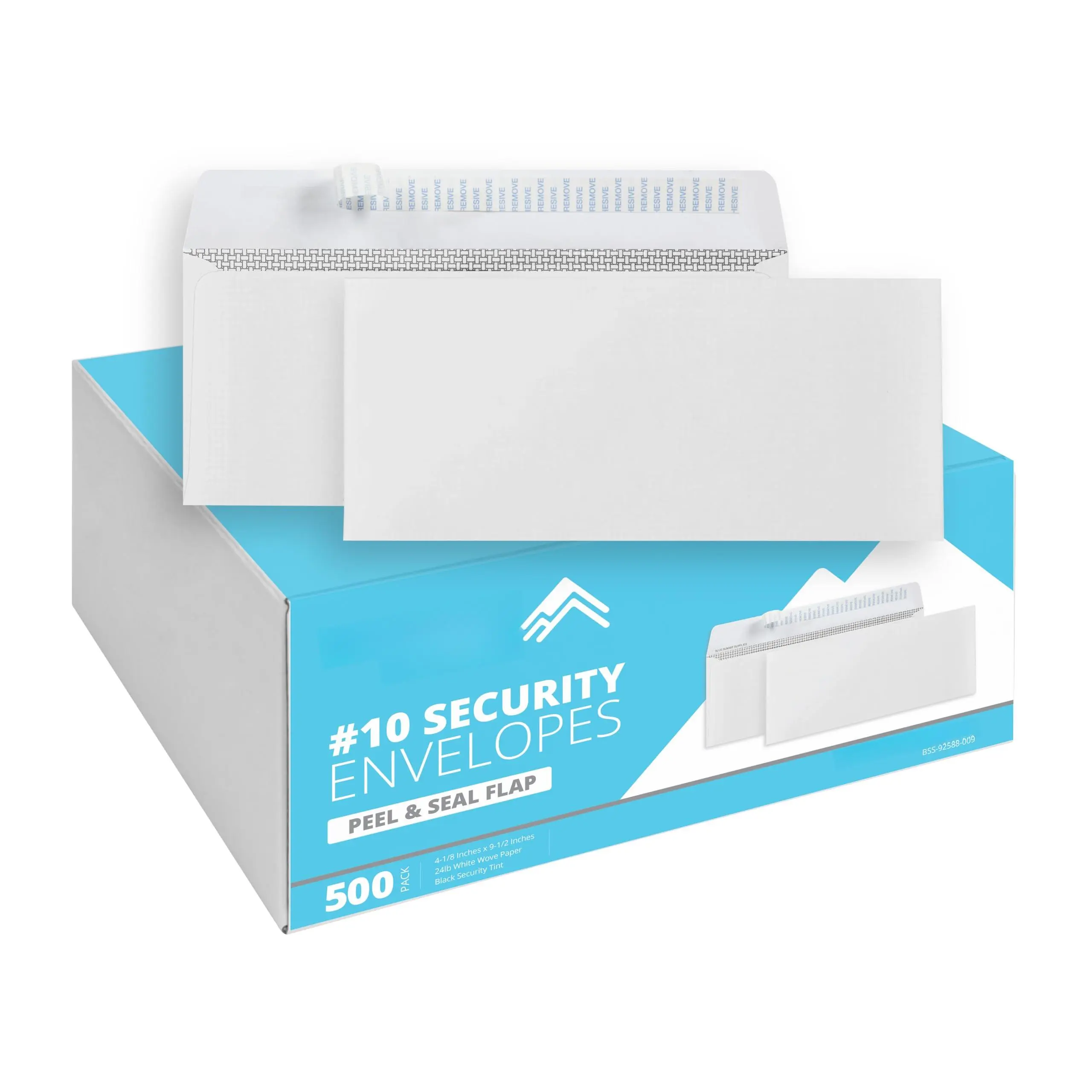 500#10 Windowless Security Envelopes Self Seal  Peel And Tinted Printer Friendly Design For Business Dimensions - 4-1/8 Inch X 9  1/2 Letter Size Mailing