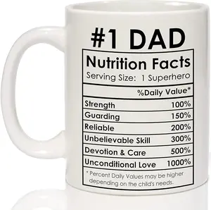 Dad Mug 11OZ - Fathers Day Gift for Dad Coffee Mug from Daughter Son - Best Dad Gifts, 1 Dad Nutrition Facts Mug - Happy Dad Birthday Gifts