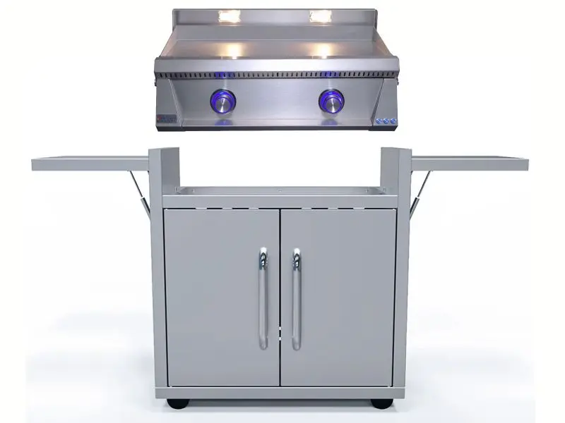 Le Griddle Pro Series 75 30-Inch 2-Burner Freestanding Gas Griddle with Lights - 3mm Plate