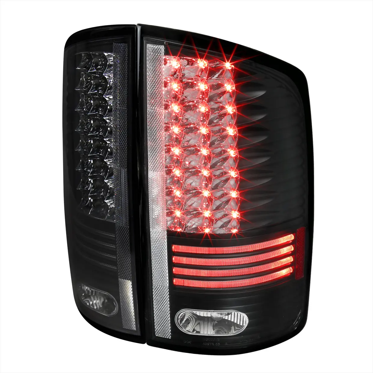 2002-2006 Dodge RAM LED Tail Lights (Matte Black Housing/Clear Lens)
