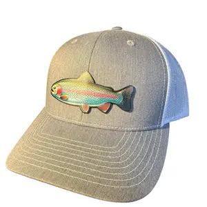 Fishing Hat, UV Printed Rainbow Trout Patch, Snap Back, SnapBack fishing hat
