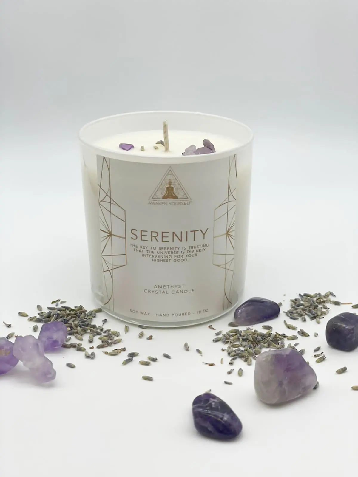 Serenity Amethyst intention candle