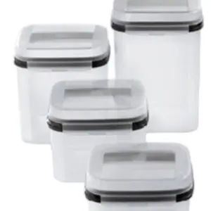 NEW Tupperware signature line modular mate storage set of 4 sheer with black