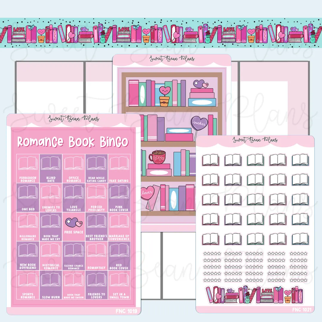 Romance Book Bingo Journaling Sticker Bundle