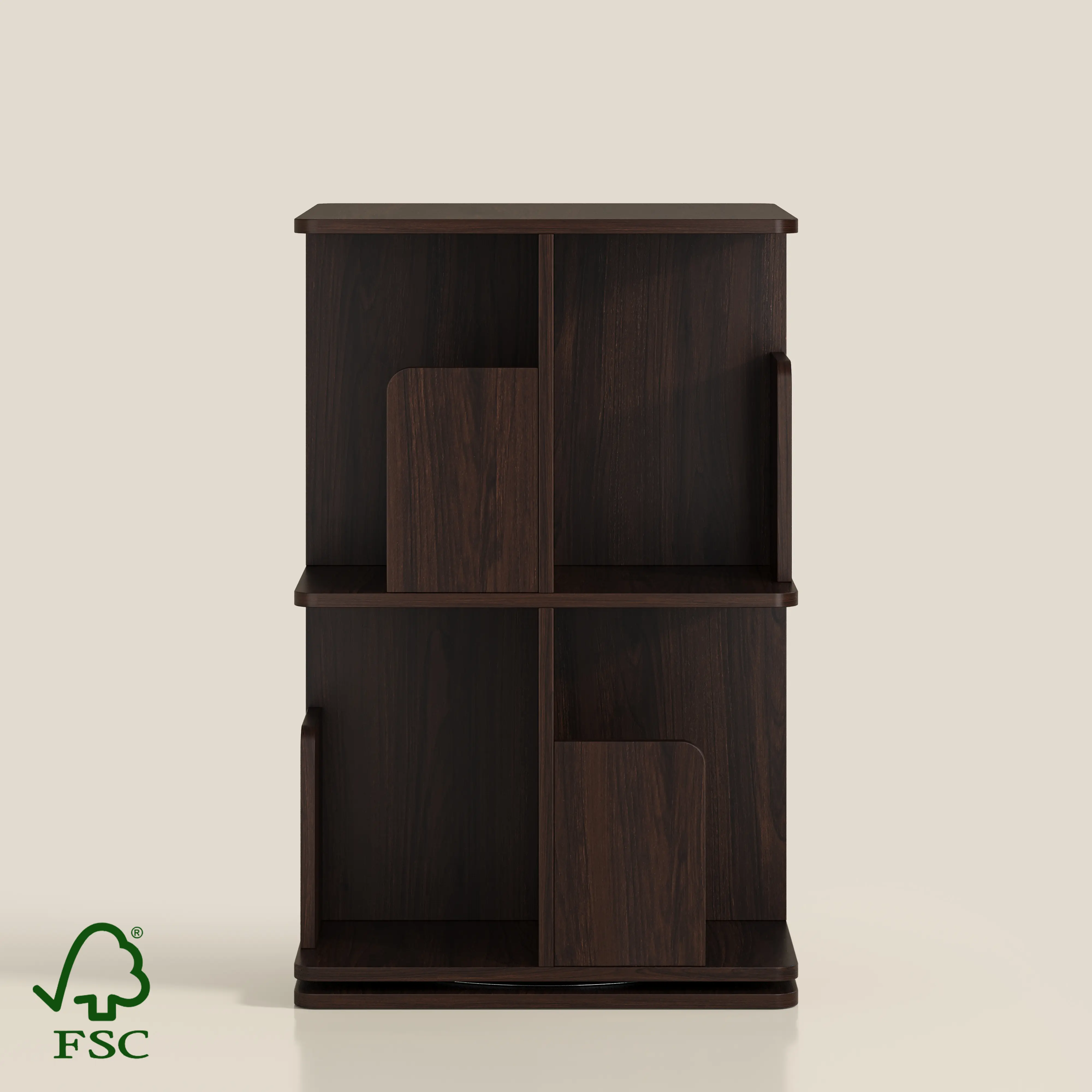 YOWOS Rotating Bookshelf, Small Corner Bookshelf for Small Space, 360 Display Floor Standing Bookcase Storage Rack, Wood Narrow Book Shelf Organizer for Bedroom, Living Room