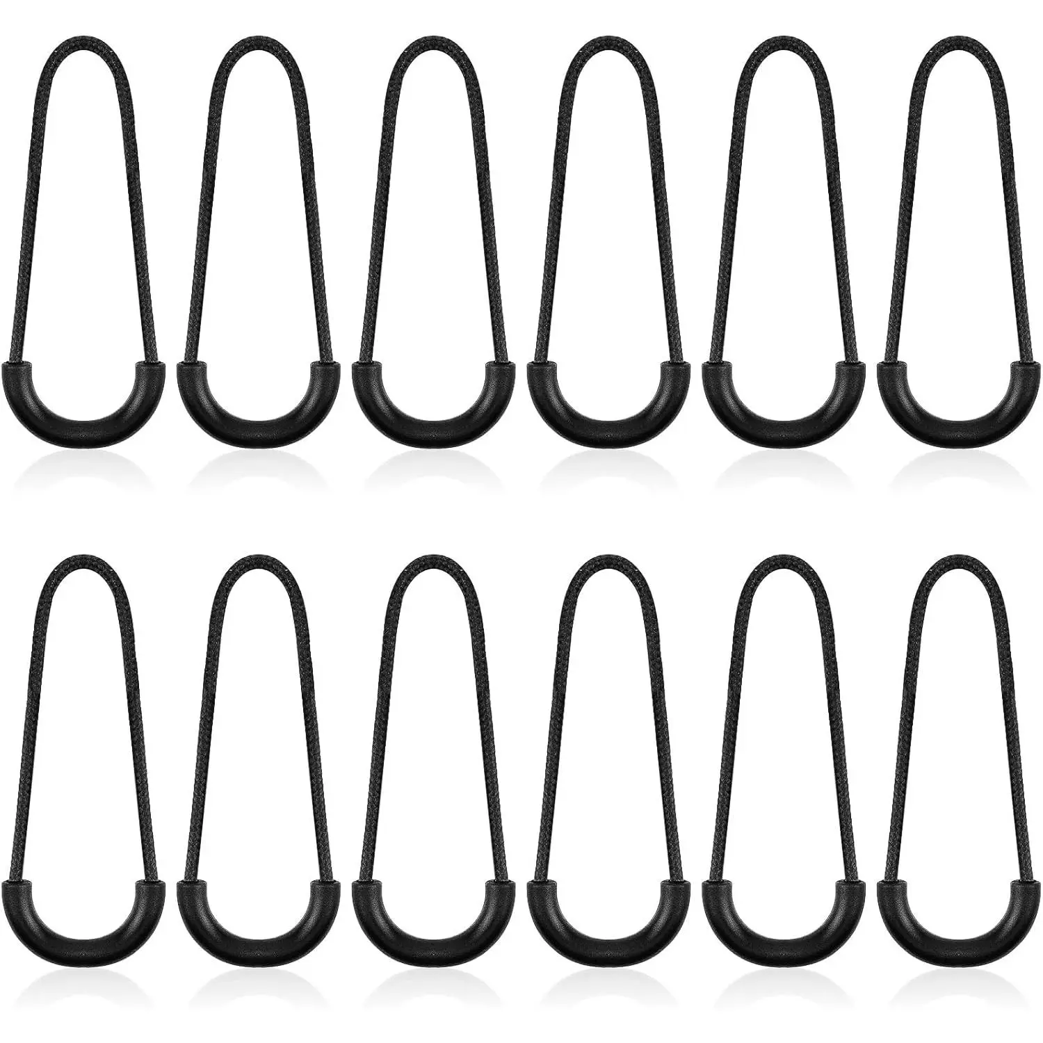 Nylon U-Shape Zipper Pulls, 12 count Heavy Duty Zipper Tags, North  Backpack Zippers Pull Replacement, Black Cord Extension for Backpack Luggage Purse
