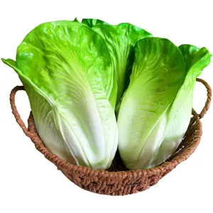 3pcs Realistic Artificial Fake Lettuce PU Simulation Vegetable for Home Kitchen Decoration, Green, HC2430-L3