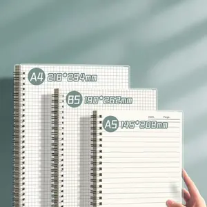 A5/b5 Spiral Notebook, 1 Count 80 Pages Grid Loose-leaf Notepad, Soft Cover Notebook for Office Supplies Students School