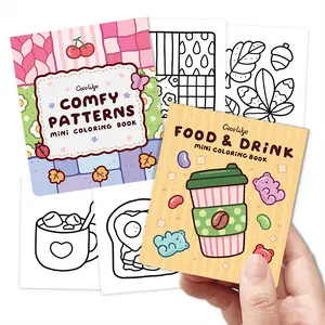 Coco Wyo Mini Coloring Book Set of 2 (3 x 3.5 in) – Food & Drink, Comfy Patterns