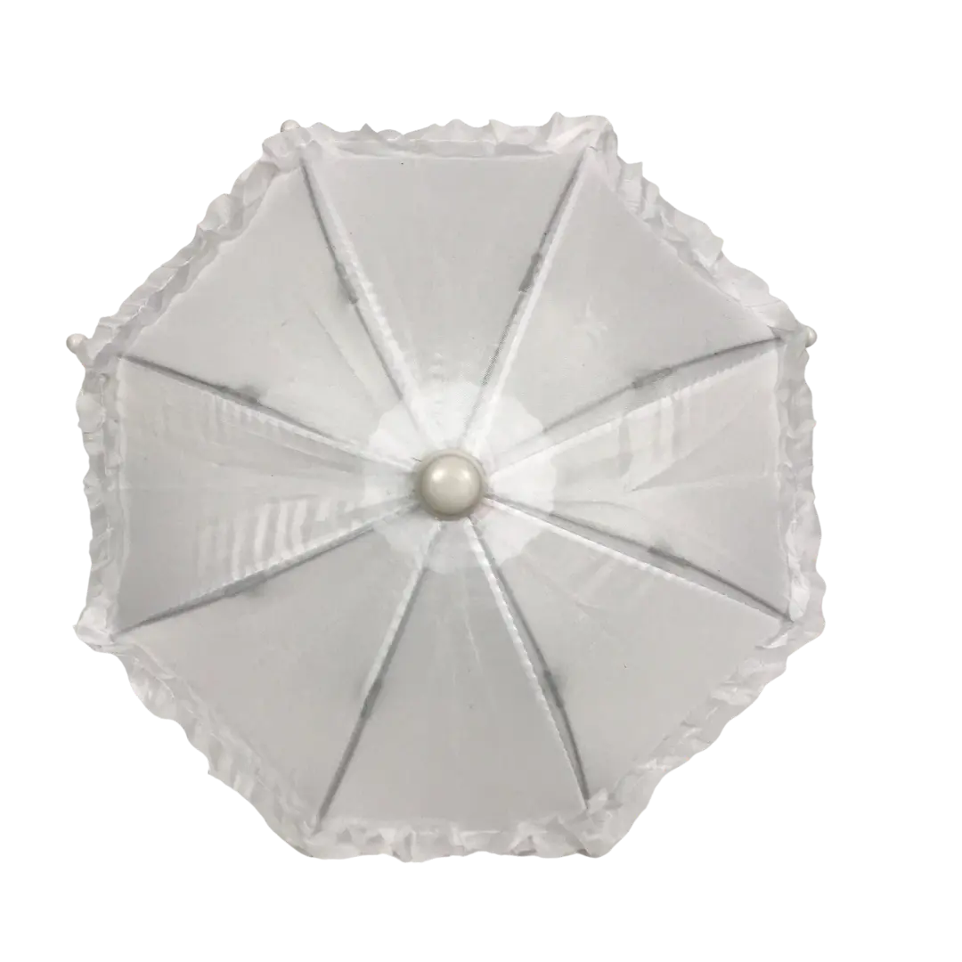 White Umbrella with Ruffle 5" (Each)