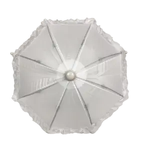 White Umbrella with Ruffle 5" (Each)