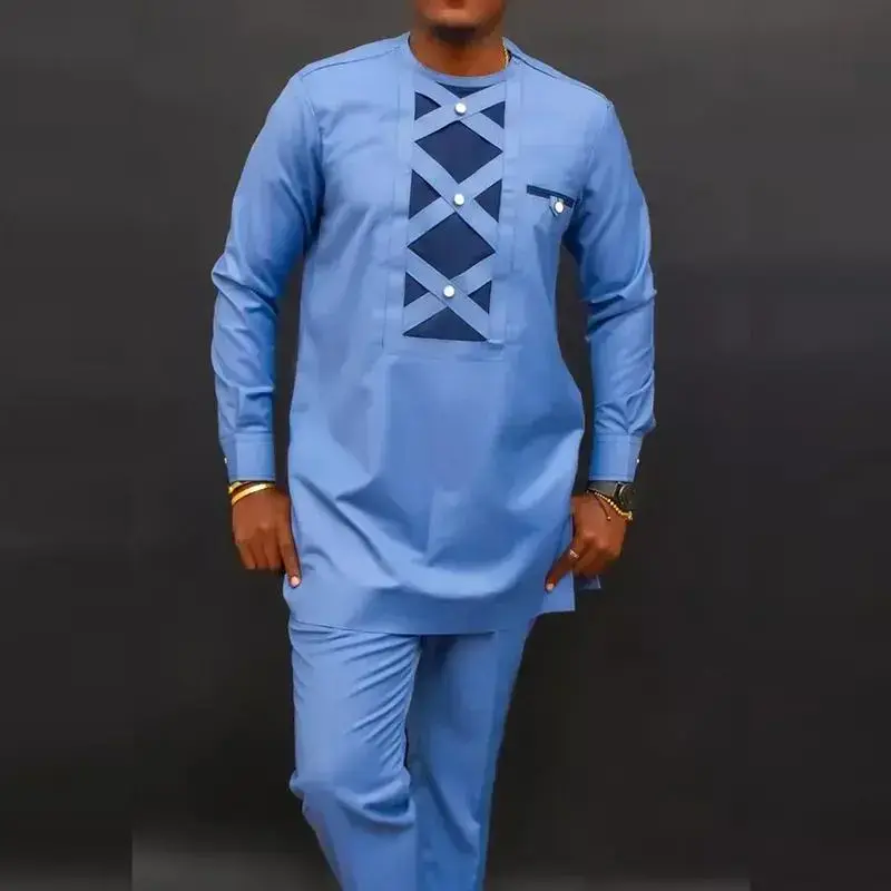 KaftanMen'sSuitPrintedTopTrousersAfricanEthnicCasualTraditionalCloth2PCSSuitsOutfitsWeddingWearFashionMaleSets KaftanMen'sSuitPrintedTopTrousersAfricanEthnicCasualTraditionalCloth2PCSSuitsOutfitsWeddingWearFashionMaleSets