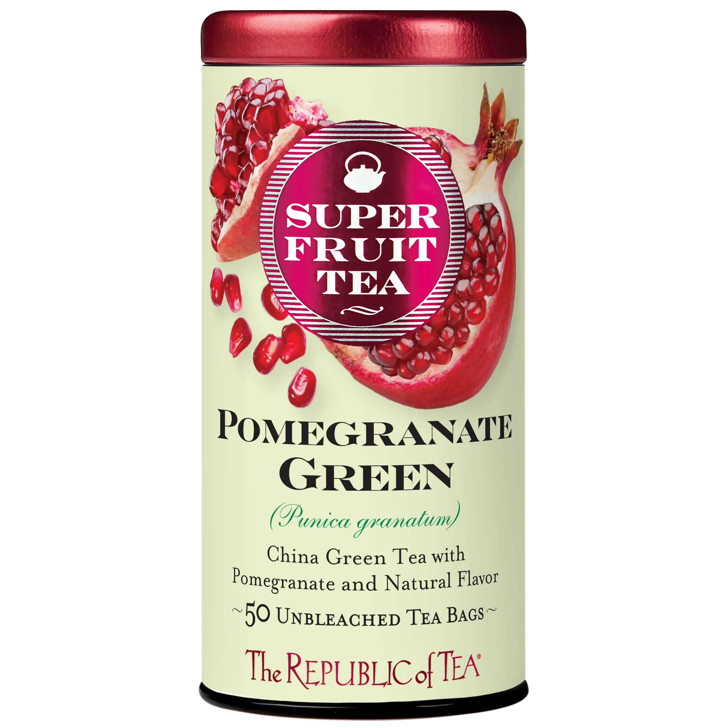 The Republic of Tea Pomegranate Green Tea, 50 Tea Bags