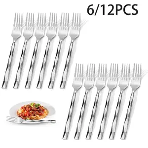 Luxury Diamond Cut Design Fork Set, Premium Stainless Steel Salad & Pasta Forks, Home Kitchen Restaurant Party Gift, Mirror Polished, Dishwasher Safe
