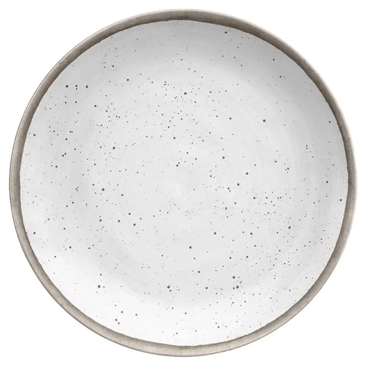 212 MAIN Tarhong Gray & White Melamine Kiln Dinner Plate, Round Shape, Stackable Use for Stackable Storage
