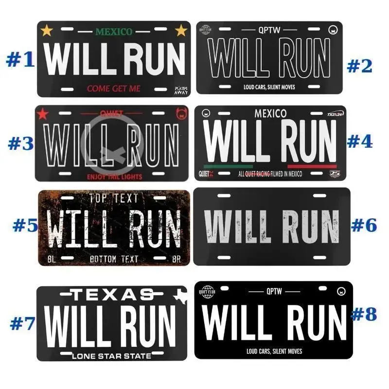 MEXICO Will Run License Plate Collection Aluminum Vanity Tag with 4 Pre-Drilled Holes, Assembled in USA, WILL RUN Design, Perfect for US Vehicles