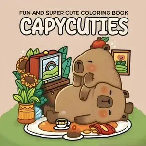 Capybara Coloring Book, Thickened Coloring Book, Drawing Book, Fill-In-The-Blank Book, Kids' Art Activity, Educational Toy, Coloring Gift Book