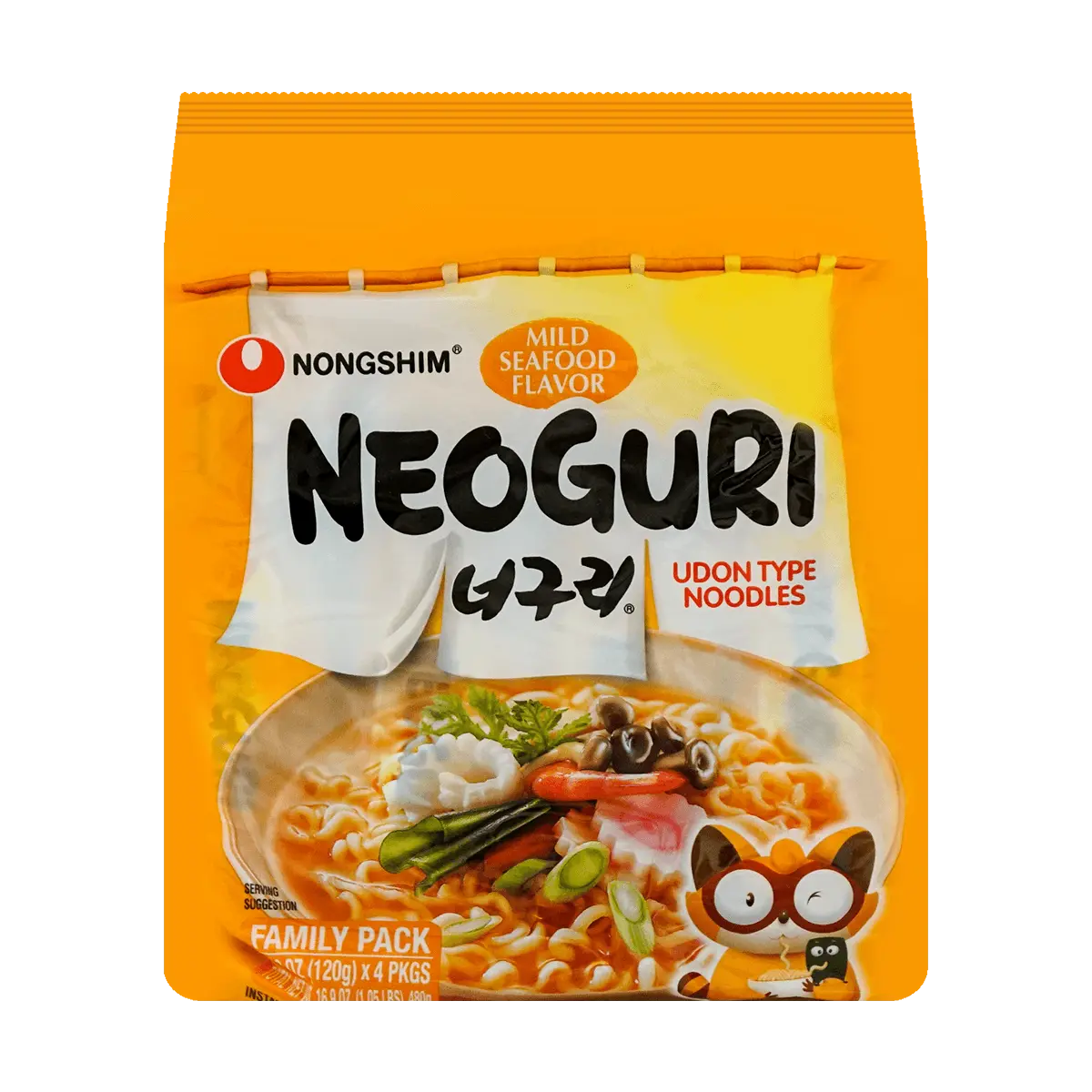 NONGSHIM NEOGURI Seafood Udon Noodles - 4 Pack (480g) | BTS Jungkook's Favorite Korean Instant Noodles
