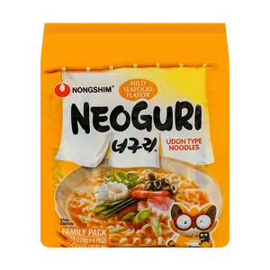 NONGSHIM NEOGURI Seafood Udon Noodles - 4 Pack (480g) | BTS Jungkook's Favorite Korean Instant Noodles