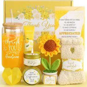 Thank You Gifts for Women, Teacher Appreciation Gifts, Employee Appreciation Gift for Coworkers Nurse Friend Mom Boss Secretary Staff w Thank You Cards & 16oz Cup - 9PCS Spa Gratitude Gift Baskets Set