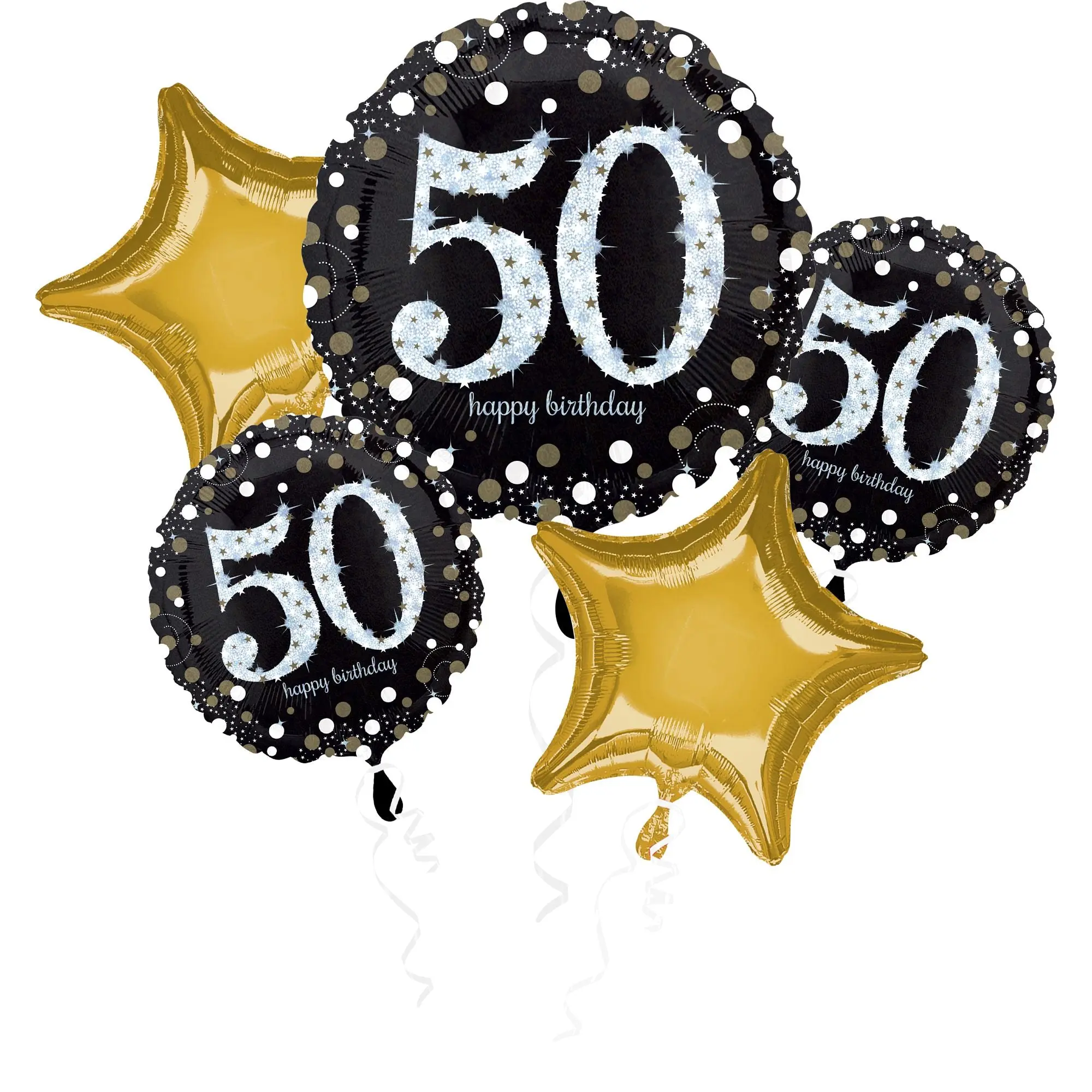 Sparkling 50th Birthday Foil Balloon Bouquet Sparkling 50th Birthday Foil Balloon Bouquet