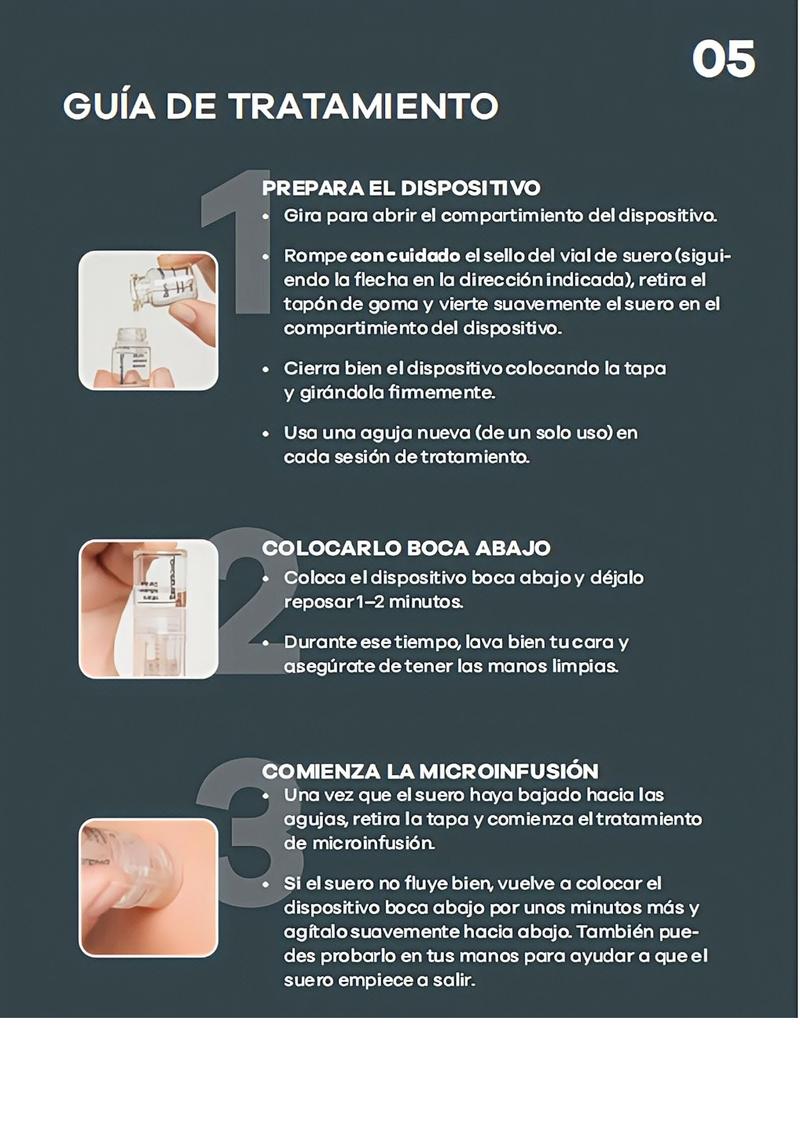 Micro Infusion System for Face & Neck 0.05mm Stamp with Hyaluronic Acid & Collagen Peptide Serum for Firmer Smoother-Looking Skin Easy 5-Minute At-Home Skin Care Application niacinamide - 1 Month Supply