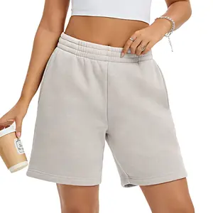 FAIABLE Unisex Vintage Washed Sweat Shorts Heavyweight 330GSM Fleece Shorts for Men Women Relaxed Fit Straight Leg Lounge Shorts with Pockets Elastic Waist Drawstring 7.5 Inch Inseam Casual Gym All Season Comfort Hoodie