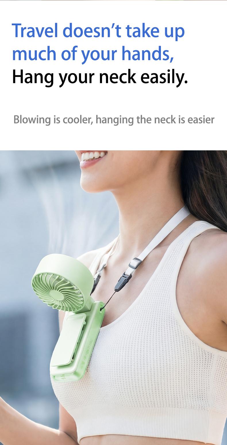 5-in-1 Portable Mini Fan | 5-Speed, Digital Display, 180° Rotation | Clip on Umbrella, Waist, Desk, Handheld | Rechargeable Personal Cooling Fan