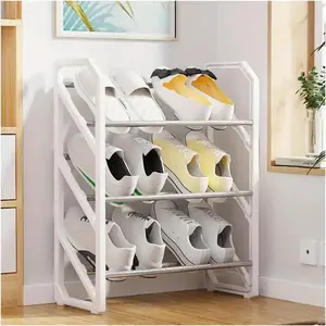 3 Tier Stackable Rack Organizer, Space Saving Storage Solution for Entryway, Closet, Bedroom & Dorm, Durable and Easy to Assemble Stand for Shoes, Sneakers, Heels & Flats, Perfect for Families, Students, Spring Cleaning & Mother’s Day