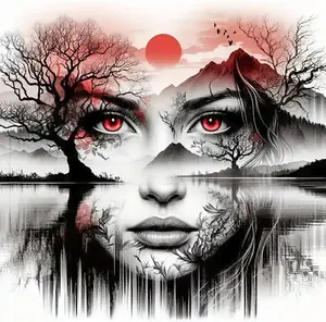 MXZCZX 5D Sunset  Painting Kits for Adults Beginners,Mountain  Art Kit, DIY Sunset Scenery Full Round Drill  with  Pictures  Art, Home Wall Decor 14x14In