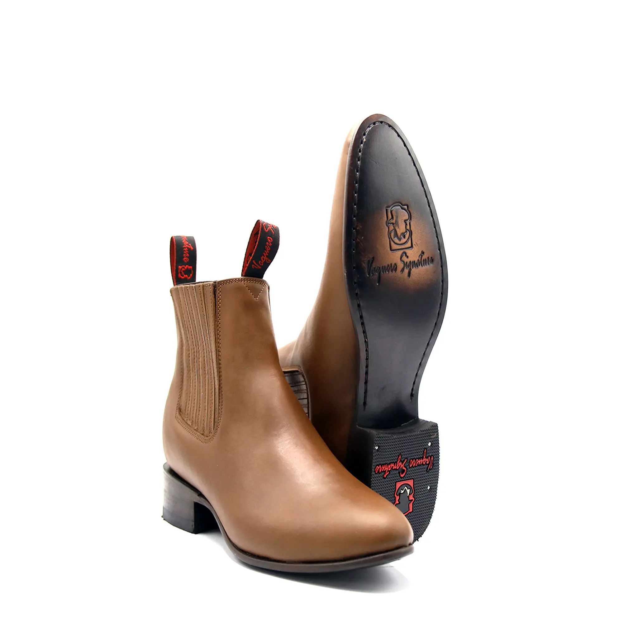 2692434 - Men's Vaquero Signature Charro Ankle Toe Boots Grasso Tang