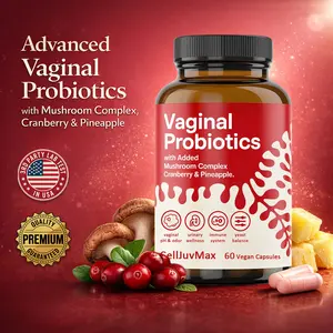 CellJuvMax Women’s Probiotics - pH Balance, Odor Control, Flora Health, Moistening, Tightening - With 7 Billion CFU Probiotic, Prebiotic, 7-in-1 Mushroom Blend, Cranberry, Pineapple - 60 Capsules (Pack of 1), Self-Care Gift