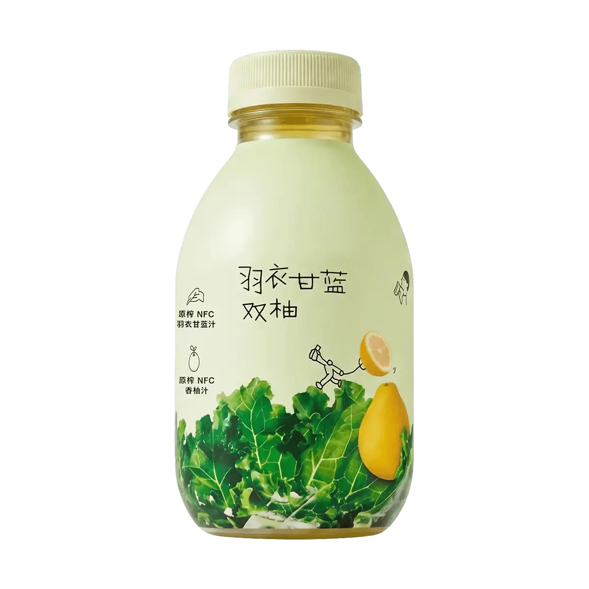 HEYTEA Kale Pomelo Green Juice Drink - 350ml, Plant-Based, Rich in Fiber, Liquid Salad, Healthy Beverage