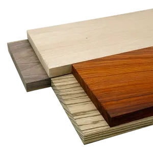 Imported Exotic Hardwood Variety Pack - Zebrawood, Walnut, Padauk, Okoume - 3/4" x 6" (4 Pcs)