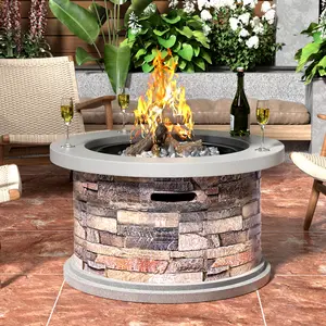 Propane Fire Pit Table Outdoor Gas Fire Pit,50,000 BTU Steel Fire Table with Lid adds warmth and ambiance to patio deck garden backyard gatherings and parties