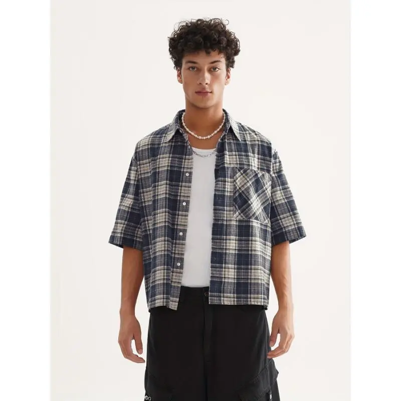cropped checkered shirt - TikTok Shop