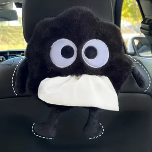 Car Tissue Box / Plush Doll — Mounts to Seat Back, Sun Visor, or Armrest Console — Suitable for Home (Bathroom, Living Room) or Vehicle Use