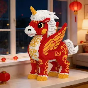 3100-Piece Unicorn Horse Building Block Set, Creative Building Blocks, Educational 3D Puzzle Ideal for Hands-On Learning and Holiday Gifts