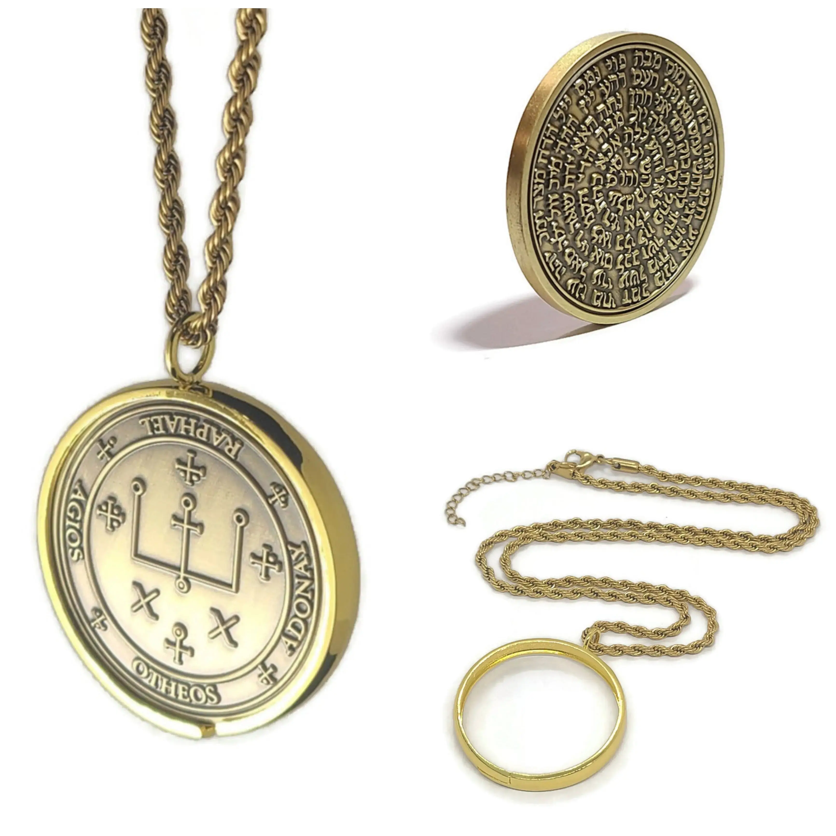 Archangel Raphael Necklace - Healing Talisman Pendant with 72 Names of God